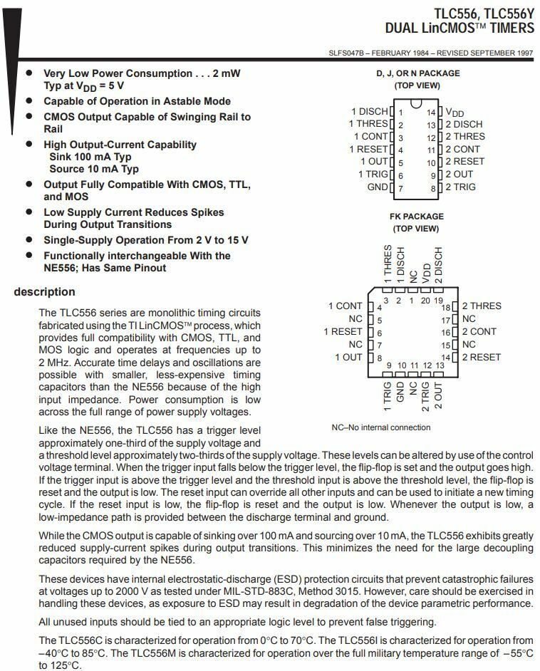 TLC556CN timer programmabile - foto 2
